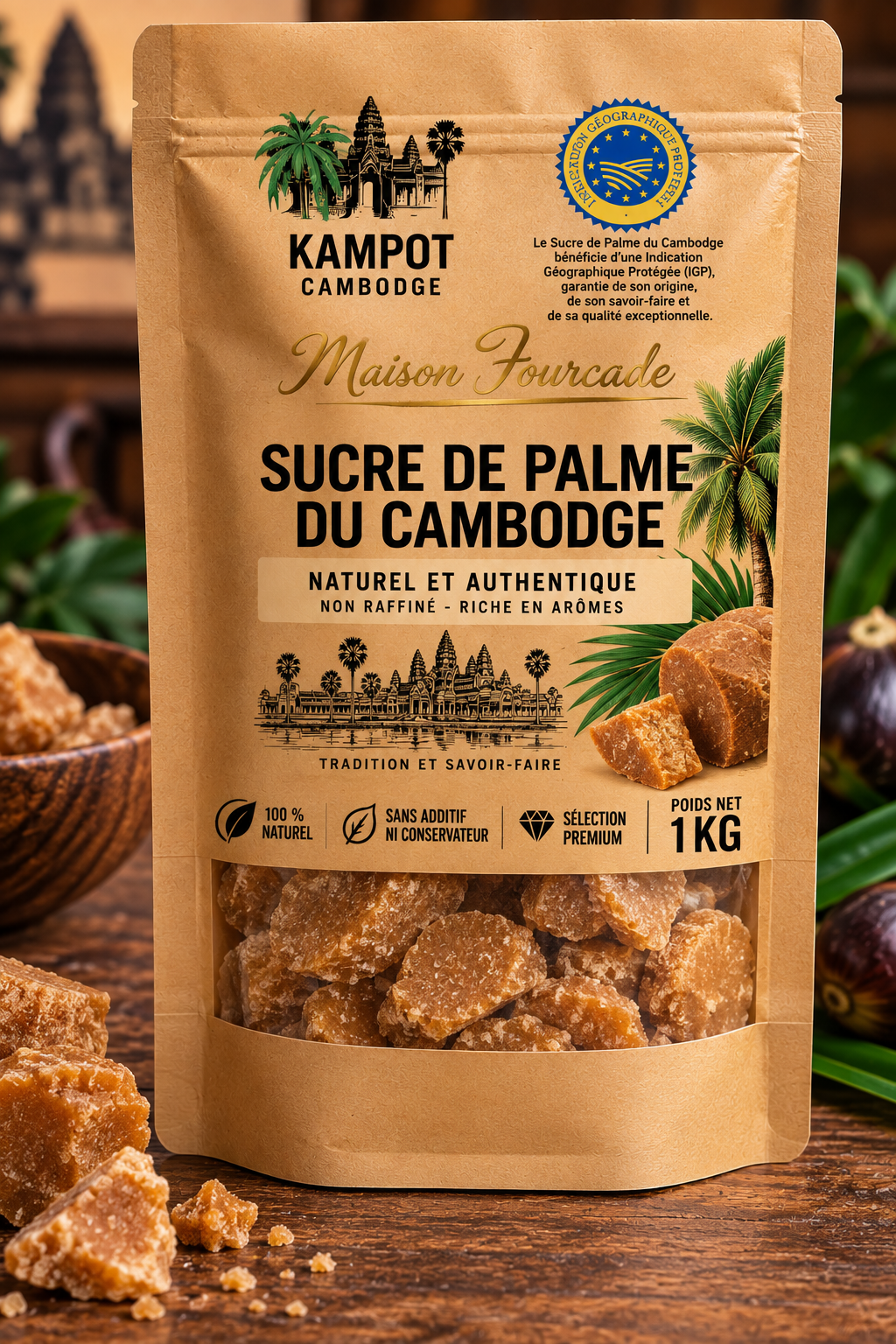 Sucre de palme du Cambodge – 1 kg