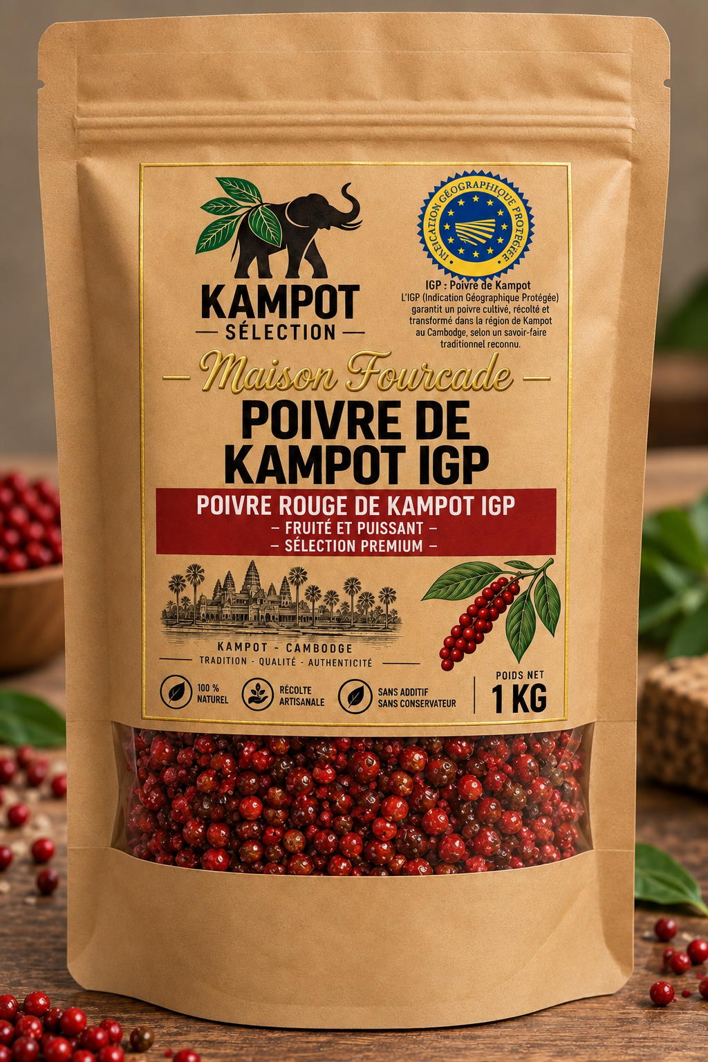 Poivre rouge de Kampot – 1 kg